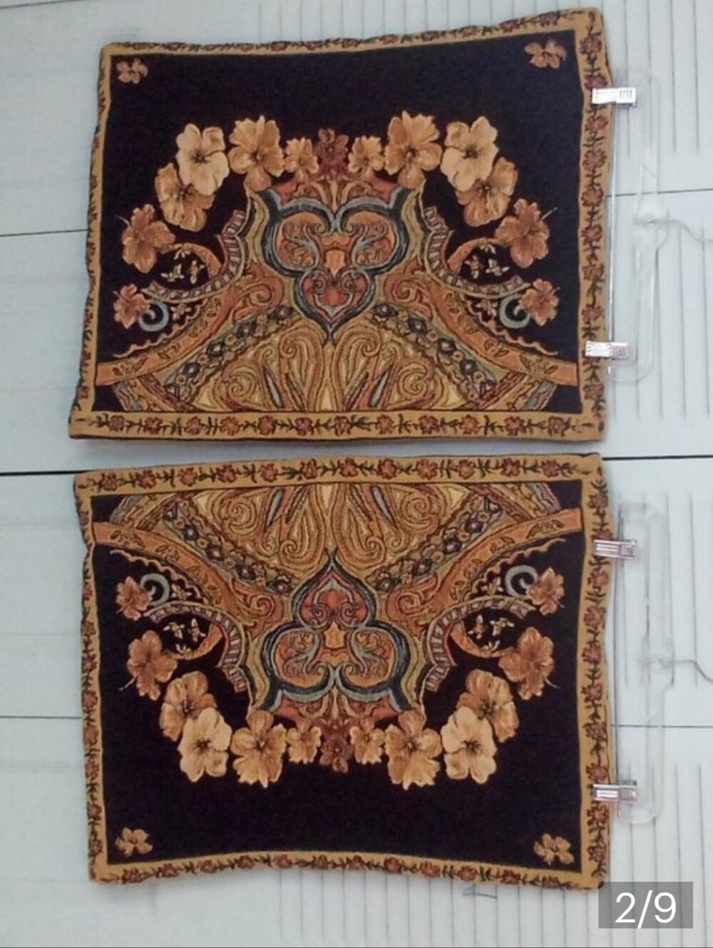 SET OF 2 SOFT SURROUNDINGS ARIYA TAPESTRY STD PILLOW SHAMS ZIPPERS 100% COTTON